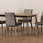 Baxton Studio Kimberly Mid-Century Modern Beige and Brown Fabric 5-Piece Dining Set