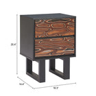 Zuo Aremi Nightstand Brown & Black