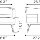 Zuo Penryn Accent Chair Slate Gray