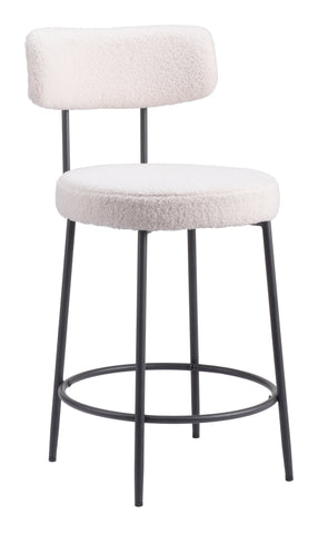 Zuo Blanca Counter Stool (Set of 2) Ivory