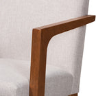 Baxton Studio Glenda Mid-Century Modern Greyish Beige Fabric Upholstered and Walnut Brown Finished Wood 7-Piece Dining Set