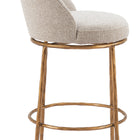 Zuo Nordhavn Swivel Barstool Beige & Gold