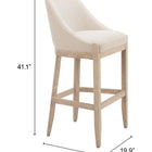 Zuo Calmo Barstool Beige