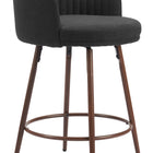 Zuo Kono Swivel Counter Stool (Set of 2) Black & Walnut
