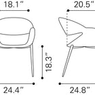 Zuo Limay Dining Chair (Set of 2) Beige & Walnut