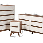 Baxton Studio Calypso Mid-Century Modern Two-Tone White and Walnut Brown Finished Wood 3-Piece Storage Set