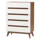 Baxton Studio Calypso Mid-Century Modern Two-Tone White and Walnut Brown Finished Wood 3-Piece Storage Set