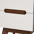Baxton Studio Calypso Mid-Century Modern Two-Tone White and Walnut Brown Finished Wood 3-Piece Storage Set