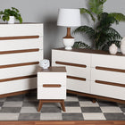 Baxton Studio Calypso Mid-Century Modern Two-Tone White and Walnut Brown Finished Wood 3-Piece Storage Set