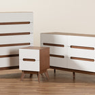 Baxton Studio Calypso Mid-Century Modern Two-Tone White and Walnut Brown Finished Wood 3-Piece Storage Set