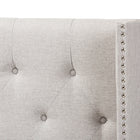 Baxton Studio Ally Modern And Contemporary Greyish Beige Fabric Button-Tufted Nail head King Size Winged Headboard