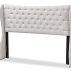 Baxton Studio Cadence Modern and Contemporary Greyish Beige Fabric Button-Tufted King Size Winged Headboard