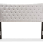 Baxton Studio Cadence Modern and Contemporary Greyish Beige Fabric Button-Tufted Queen Size Winged Headboard