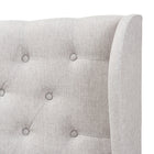 Baxton Studio Cadence Modern and Contemporary Greyish Beige Fabric Button-Tufted Queen Size Winged Headboard
