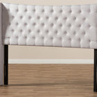 Baxton Studio Cadence Modern and Contemporary Greyish Beige Fabric Button-Tufted Queen Size Winged Headboard