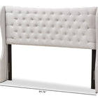 Baxton Studio Cadence Modern and Contemporary Greyish Beige Fabric Button-Tufted Queen Size Winged Headboard