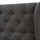 Baxton Studio Cadence Modern and Contemporary Dark Grey Fabric Button-Tufted Queen Size Winged Headboard