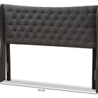 Baxton Studio Cadence Modern and Contemporary Dark Grey Fabric Button-Tufted King Size Winged Headboard
