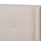 Baxton Studio Brooklyn Mid-Century Modern Walnut Wood Beige Fabric King Size Platform Bed
