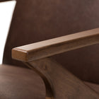 Baxton Studio Bianca Mid-Century Modern Walnut Wood Dark Brown Distressed Faux Leather Lounge Chair And Ottoman Set