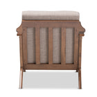 Baxton Studio Bianca Mid-Century Modern Walnut Wood Light Grey Fabric Tufted Lounge Chair