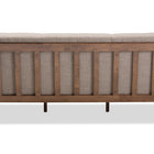 Baxton Studio Bianca Mid-Century Modern Walnut Wood Light Grey Fabric Tufted 3-Seater Sofa