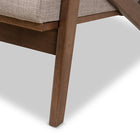 Baxton Studio Bianca Mid-Century Modern Walnut Wood Light Grey Fabric Tufted 3-Seater Sofa