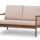 Baxton Studio Venza Mid-Century Modern Walnut Wood Light Brown Fabric Upholstered 2-Seater Loveseat