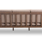 Baxton Studio Venza Mid-Century Modern Walnut Wood Light Brown Fabric Upholstered 3-Seater Sofa