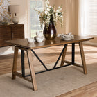 Baxton Studio Nico Rustic Industrial Metal and Distressed Wood Adjustable Height Work Table