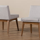 Baxton Studio Nexus Mid-Century Modern Walnut Wood Finishing Greyish Beige Fabric Dining Side Chair - Set of 2