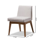Baxton Studio Nexus Mid-Century Modern Walnut Wood Finishing Greyish Beige Fabric Dining Side Chair - Set of 2