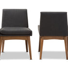 Baxton Studio Nexus Mid-Century Modern Walnut Wood Finishing Dark Fabric Dining Side Chair - Set of 2