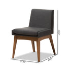 Baxton Studio Nexus Mid-Century Modern Walnut Wood Finishing Dark Fabric Dining Side Chair - Set of 2