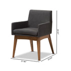 Baxton Studio Nexus Mid-Century Modern Walnut Wood Finishing Dark Grey Fabric Dining Armchair - Set of 2