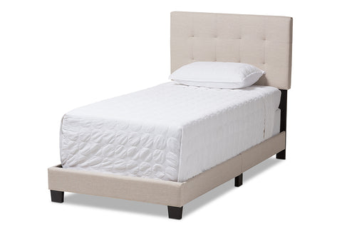 Baxton Studio Brookfield Modern and Contemporary Beige Fabric Twin Size Bed