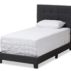 Baxton Studio Brookfield Modern and Contemporary Charcoal Grey Fabric Twin Size Bed