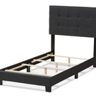 Baxton Studio Brookfield Modern and Contemporary Charcoal Grey Fabric Twin Size Bed