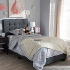 Baxton Studio Brookfield Modern and Contemporary Charcoal Grey Fabric Twin Size Bed