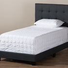 Baxton Studio Brookfield Modern and Contemporary Charcoal Grey Fabric Twin Size Bed