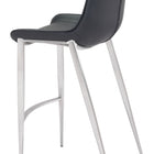 Zuo Magnus Barstool (Set of 2) Black & Silver