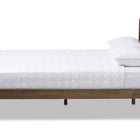 Baxton Studio Torino Mid-Century Modern Solid Walnut Wood Open Frame Style King Size Platform Bed