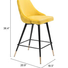 Zuo Piccolo Counter Stool Yellow