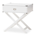 Baxton Studio Curtice Modern And Contemporary White 1-Drawer Wooden End Table