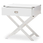 Baxton Studio Curtice Modern And Contemporary White 1-Drawer Wooden End Table