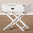 Baxton Studio Curtice Modern And Contemporary White 1-Drawer Wooden End Table