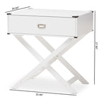 Baxton Studio Curtice Modern And Contemporary White 1-Drawer Wooden End Table