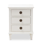 Baxton Studio Venezia French-Inspired Rustic Whitewash Wood 3-Drawer Nightstand