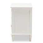 Baxton Studio Venezia French-Inspired Rustic Whitewash Wood 3-Drawer Nightstand