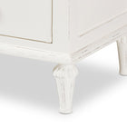 Baxton Studio Venezia French-Inspired Rustic Whitewash Wood 3-Drawer Nightstand